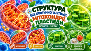 Структура евкаріотичної клітини: мітохондрії, пластиди БІОЛОГІЯ. 9 КЛАС