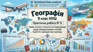 Практична робота № 9. Аналіз статистичної інформації щодо міждержавних потоків туристів і доходів від туризму. 9 клас НУШ