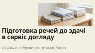 Презентація "Підготовка речей до здачі в сервіс догляду". СПО. 8 клас.