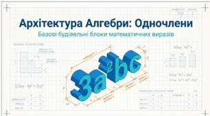 Презентація з алгебри 7 клас, пояснення теми Одночлени. Схеми, правила та приклади.