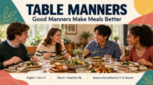 Презентація «Table Manners. Direct and Reported Speech». Англійська мова, 11 клас. За підручником В. М. Буренко