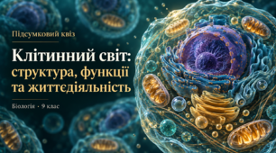 Підсумковий квіз: «Клітинний світ: структура, функції та життєдіяльність»  біологія 9 клас