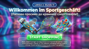 Презентація-конспект до уроку 13. «Im Sportgeschäft. В крамниці спорттоварів»  Німецька мова. 7 клас НУШ. Deutsch. HALLIHALLO! • Друга іноземна мова •