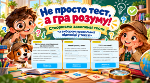 Не просто тест, а гра розуму! Створюємо захопливі тести «з вибором правильної відповіді у тексті»