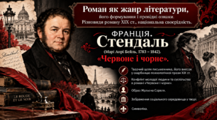 Роман як жанр літератури, його формування і провідні ознаки. Різновиди роману XIX ст., національна своєрідність. Стендаль «Червоне і чорне»