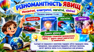 Різноманітність явищ: механічні, електричні, магнітні, хімічні