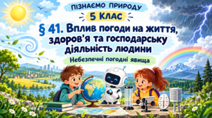 Вплив погоди на життя, здоров’я та господарську діяльність людини. Небезпечні погодні явища. Презентація, інфографіка, робочий аркуш