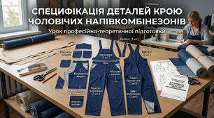 М.4. Специфікація деталей крою чоловічих напівкомбінезонів 
