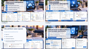 "Передавання електронних документів. Зберігання електронних документів. Забезпечення конфіденційності електронних документів. Електронний офіс." 11 клас. 14 урок (комплект презентація+практична)