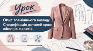 Опис зовнішнього вигляду. Специфікація деталей крою жіночих жакетів