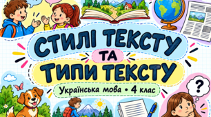 Пам’ятка з української мови для 4 класу на тему «Стилі тексту та типи тексту»