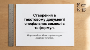 Створення в текстовому документі спеціальних символів та формул.