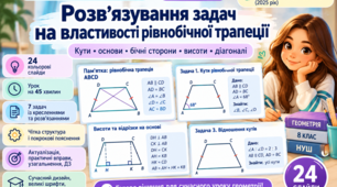 «Геометричний практикум: 7 задач про рівнобічну трапецію» | 8 клас НУШ
