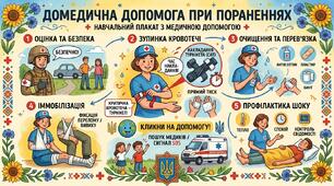 Домедична допомога при бойових та цивільних пораненнях.