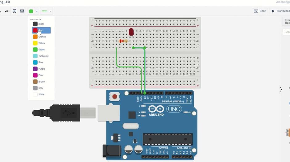 ESA - Introduction to Tinkercad circuits - Part 1: Blinking LED