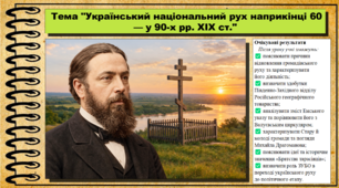 Український національний рух наприкінці 60 — у 90-х рр. XІX ст. Історія України. 9 клас НУШ (2026). До підручника Галімов А., Гісем О. та ін.