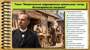 Національне відродження кримських татар. Антиєврейські погроми. Історія України. 9 клас НУШ (2026). До підручника Галімов А., Гісем О. та ін.