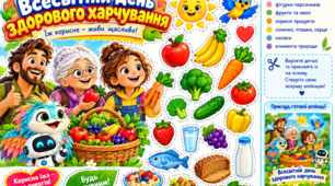 Шаблон для аплакації "Тарілка здорового харчування"