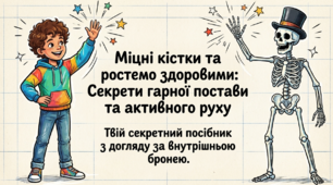 Презентація "Міцні кістки та ростемо здоровими: Секрети гарної постави та активного руху" (до Всесвітнього дня дитячої кістки та суглобів - 19 жовтня)