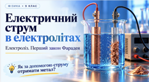 Презентація «Електричний струм в електролітах. Електроліз. Перший закон Фарадея» | Фізика, 9 клас