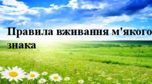 Тема. Правила вживання м'якого знака.