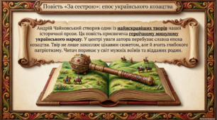 Презентація з української літератури 7 клас НУШ за темою: Андрій Чайковський «За сестрою». Проблема морального вибору особистості.