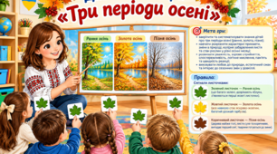 🍁 Дидактична гра «Три періоди осені» (з картками-сигналами)