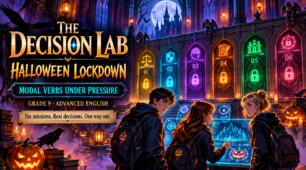 THE DECISION LAB: HALLOWEEN LOCKDOWN 🎃 | Інтерактивний Halloween Escape Room з англійської мови для 9 класу | Modal Verbs