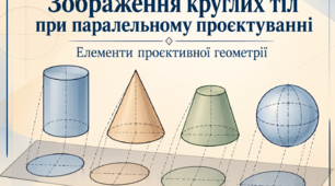 Зображення круглих тіл при паралельному проєктуванні. Елементи проєктивної геометрії