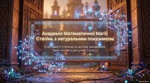 Степінь з натуральним показником. Властивості степеня з натуральним показником