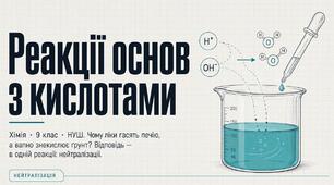 Реакції основ з кислотами 9 клас НУШ