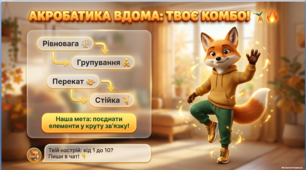 Інтерактивний комплект «Акробатичний вдома: твоє комбо». Фізична культура 5 клас НУШ
