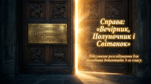 Пригоди у чарівній казці. «Вечірник, Полуночник і Світанок»  (українська народна казка). Робота над текстом.