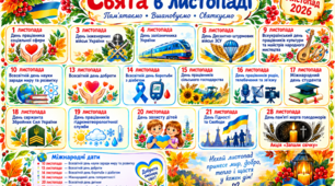 Постер «Свята в листопаді 2026 року» 🍁🇺🇦