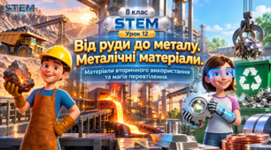 8 клас STEM Урок 12 Від руди до металу. Металічні матеріали. Матеріали вторинного використання