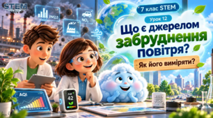 7 клас STEM Урок 12  Що є джерелом забруднення повітря. Як виміряти забруднення повітря