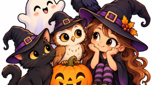 Геловінські розмальовки 🎃 | Пригоди магічних персонажів