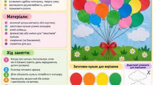 Аплікація:" Різнокольорові кульки"