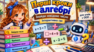 «Перші кроки в алгебрі: знайди невідоме число» — модифікована інтерактивна гра для учнів з ООП