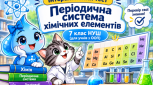 Інтерактивний тест із хімії «Періодична система хімічних елементів» (7 клас НУШ, модифікований матеріал для учнів з ООП)