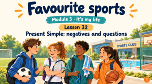 Презентація «Favourite sports. Улюблені види спорту. Present Simple: заперечення та запитання» до підручника «Full Blast Plus 5» (Г. К. Мітчелл, Марілені Малкогіанні), 5 клас