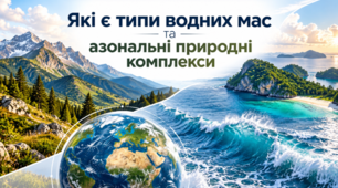 Які є типи водних мас та азональні природні комплекси . 7 клас НУШ, за підручником Запотоцького.