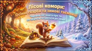 «Лісові комори: осінні скарби та зимові таємниці» — пізнавальна казкова презентація для дітей дошкільного віку
