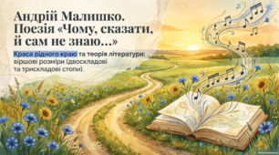 Яскрава інтерактивна презентація (7 клас): "А. Малишко «Чому, сказати, й сам не знаю…». Теорія літератури: віршові розміри"