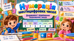 Урок 39 Нумерація шестицифрових чисел. Додавання і віднімання іменованих чисел.