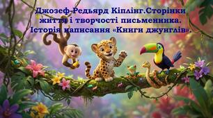 Презентація "Джозеф-Редьярд Кіплінг. Сторінки  життя і творчості письменника. Історія написання «Книги джунглів».