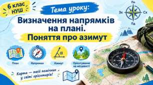 Презентація "Визначення напрямків на плані. Поняття про азимут" 6 клас НУШ