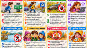 🍁 Правила безпеки під час осінніх канікул | Яскрава пам’ятка для учнів