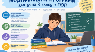 Модифікована навчальна програма з фізики для учня з ООП 8-го класу НУШ