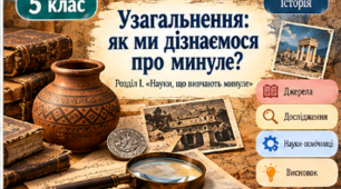 Презентація «Узагальнення з розділу І. Науки, що вивчають минуле» | 5 клас | Історія | НУШ